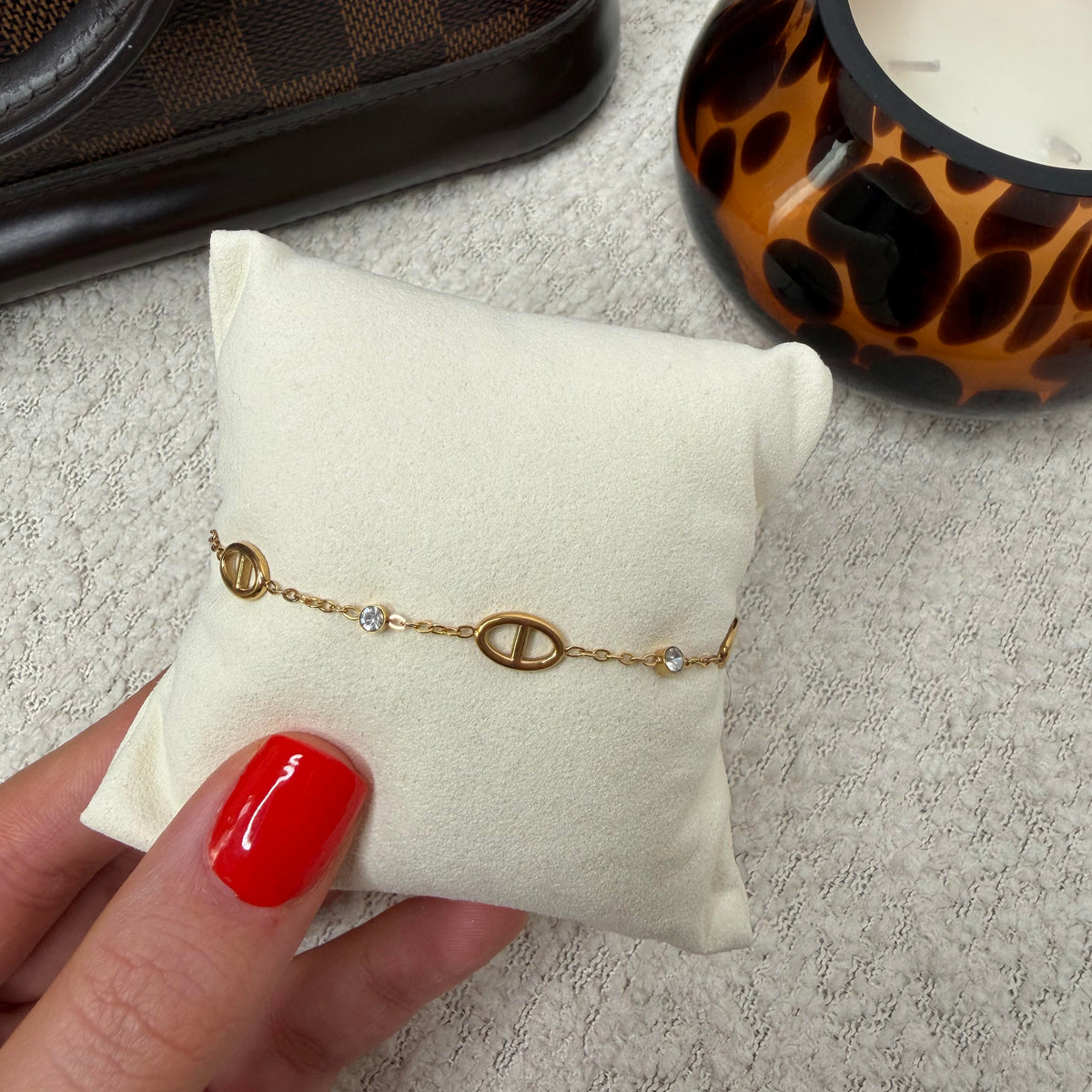 Bracelet maille marine  doré en acier inoxydable Maison Bellano