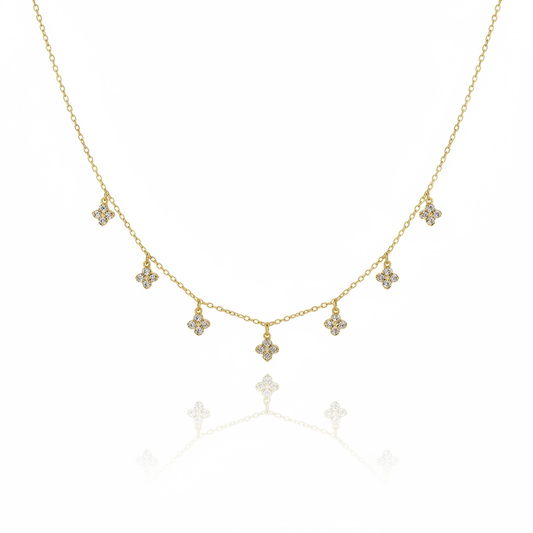 Collier charms trèfles en acier inoxydable doré maison bellano